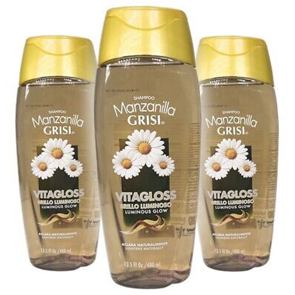 Grisi CHAMOMILE Shampoo Lightens Hair Bath Shower Manzanilla Sale  13.5oz 3-Pack