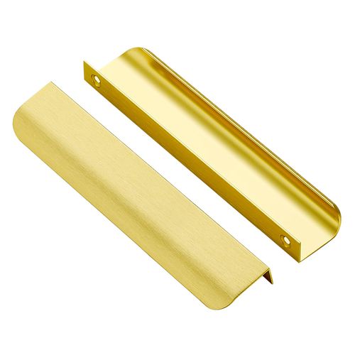 Ravinte 20 Pack Finger Pulls for Cabinets 160mm/6.25in Hole Center Tab Cabinet Handle Gold Finger Edge Pulls Concealed Handles for Kitchen Drawer Finger Cabinet Pulls 200mm/7.87in Length