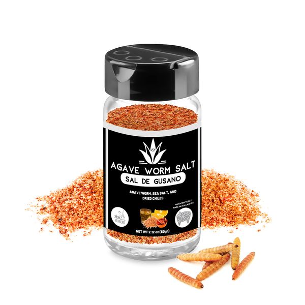 Yerbero - Authentic Premium Sal De Gusano 2.12oz (60gr) Agave Worm Salt Made With Premium Maguey Worms | Gourmet Salt | Mezcal, Tequila, Raisilla, Aguardiente. Made In Oaxaca Mexico.