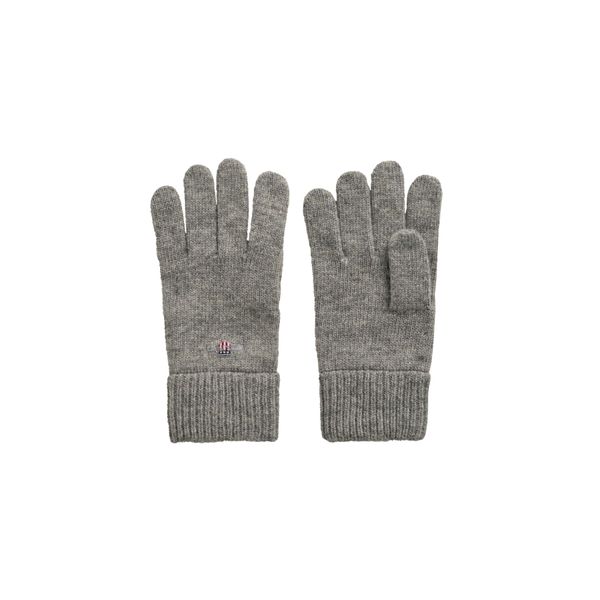 GANT Unisex Shield Wool Gloves, grey melange