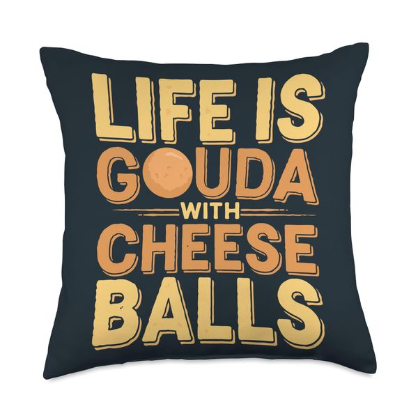 Cheese Ball Pun Cheese Balls Throw Pillow