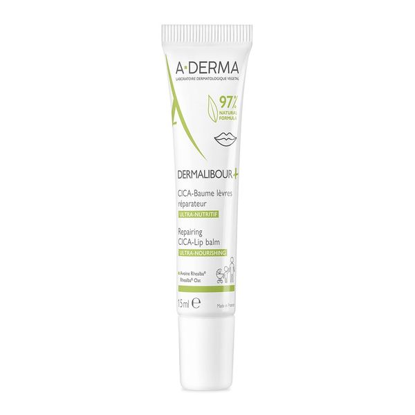 A-Derma Dermalibour + Riparazione Labbra Cica-balm 15ml