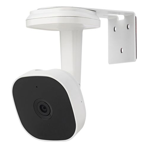 Metal Wall Mount for myQ Smart Garage Security Camera, No Drill Weatherproof Mounting Bracket with Two Easy Installation Ways, Flexible Positing Your Camera for Better View Angle - White