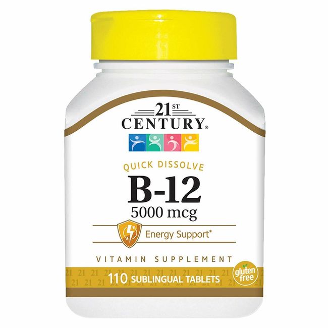 21st Century Vitamin B12 5000mcg High Potency Tablets 110ct -Exp Date 08-2026