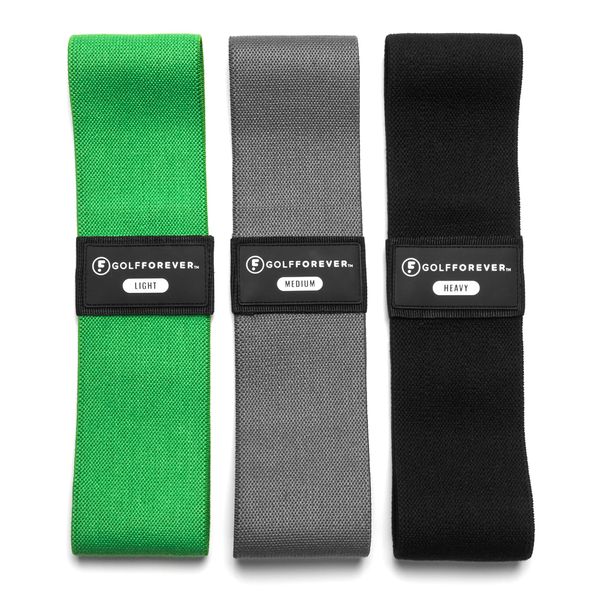 GolfForever Mini Bands Proven by Golfer Scottie Scheffler | Golf Training Premium Fitness Bands | Premium Golf Training Aid to Improve Strength Flexibility & Swing Posture | 3 Resistance Levels | 3pcs