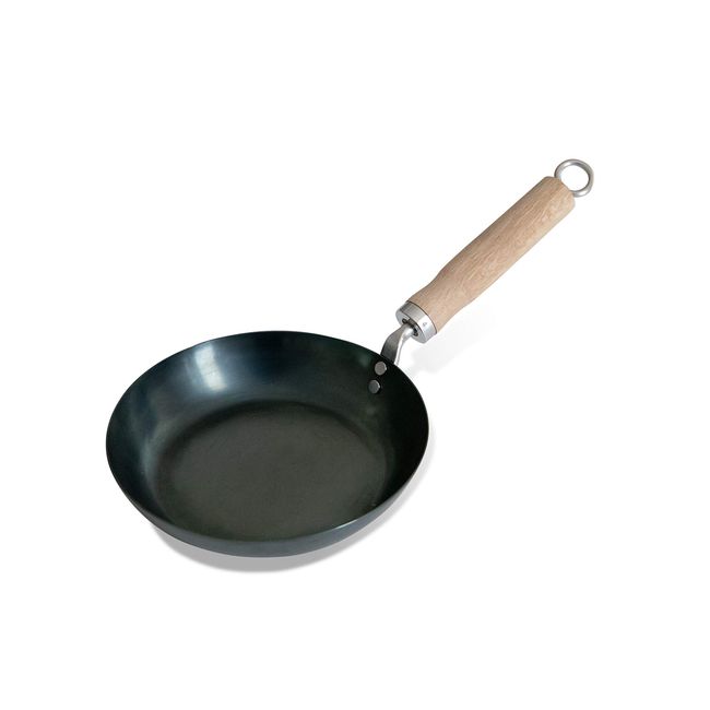 Kyoto Katsugu Iron Frying Pan, 7.9 inches (20 cm), Pre-Pre-Pre-Oiled, Made in Japan