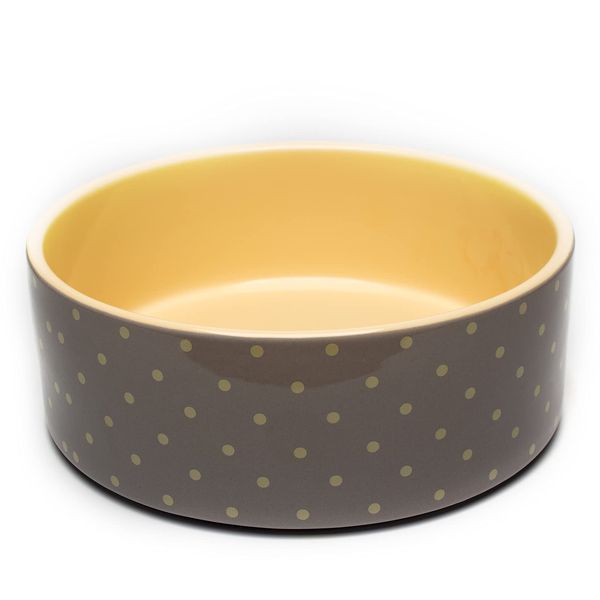 Petface Grey Spots Ceramic Bowl, 15 cm