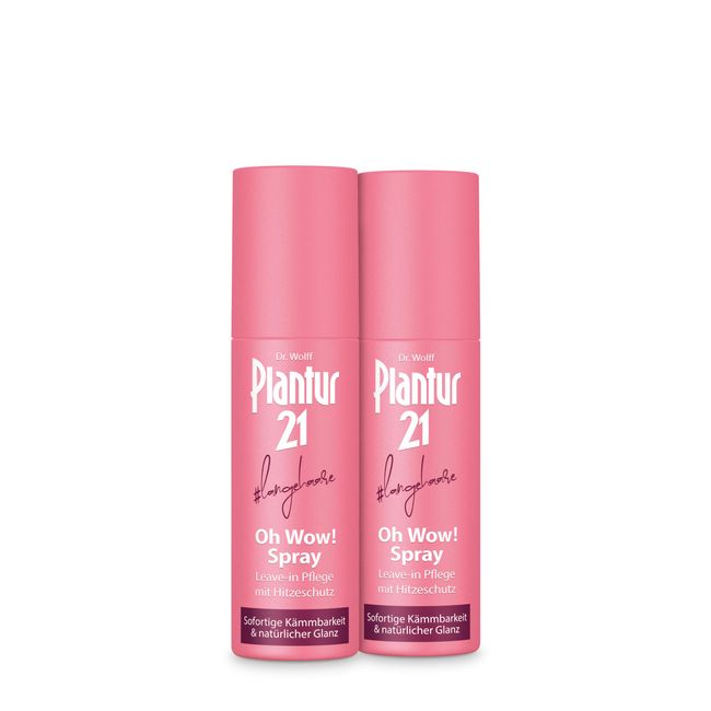 Plantur 21#langehaare Oh Wow! Spray - 2 x 100 ml - Leave-in Pflege mit Hitzeschutz | Sofortige Kämmbarkeit | Natürlicher Glanz