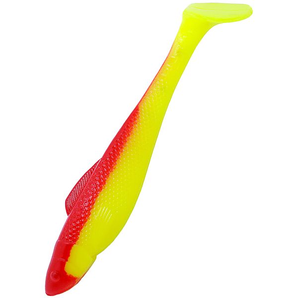 Relax Ohio Shad Rubber Fish 5 Inches 12.5 cm Rubber Bait Zander Pike (Fluo Yellow/Red)