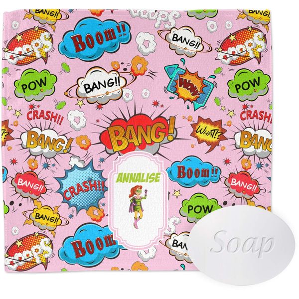 YouCustomizeIt Personalized Woman Superhero Washcloth