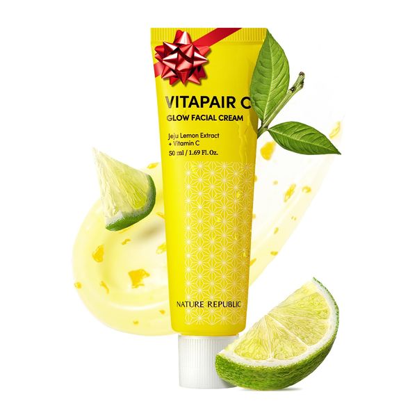 Nature Republic Vitapair C glow facial Cream, Niacinamide,Centella Asiatica Extract, Asiatic Acid, Citrus Lemon Fruit Extract,Vitamin C Cream, Glow Skin, Korean Skin Care 50ml / 1.69 fl oz