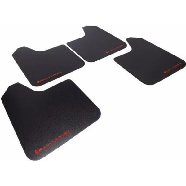 Rally Armor Basic Universal Mud Flaps Set of 4 No HW, BLACK w/ RED  MF12-BAS-RD