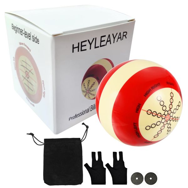 HEYLEAYAR Professional Billiard Training Cue Ball Pool Cue Ball Practice Training Artifact with Billiard Gloves,Pool Ball Bag,Billiard Accessories Used in American Billiards Eight Balls