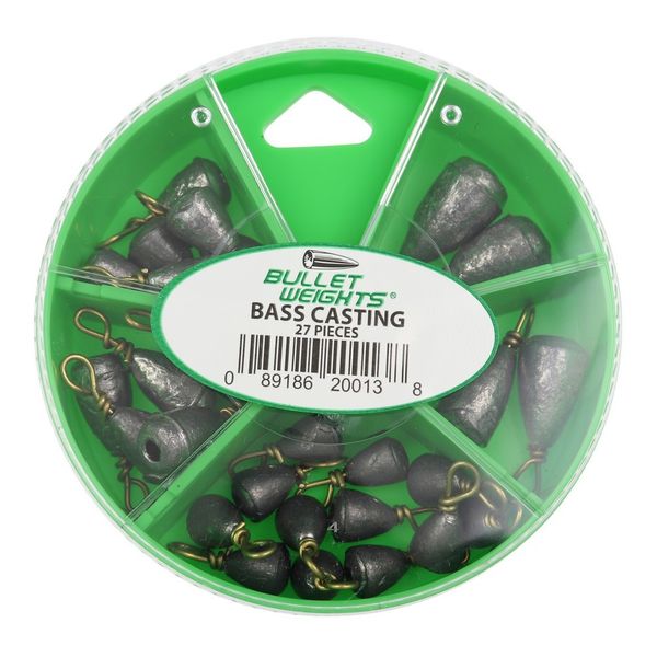 Bullet Weight Sinkers Assortment Bass Casting 27 Package - BCA