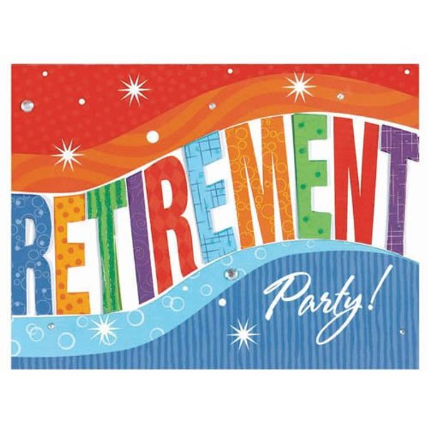 Oversized Jumbo Novelty Retirement Party Invitations ~ 8 Ct.