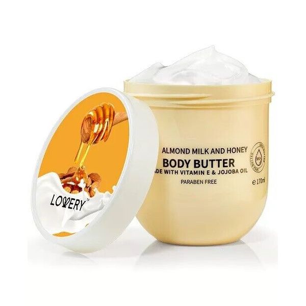 New LOVERY Almond Milk Honey Whipped Body Shea Butter 170ml Ultra-Hydrating