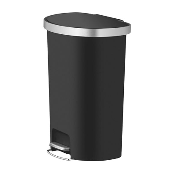 Better Homes & Gardens 14.5-gal Plastic Semi Round Kitchen Step Trash Can, Black