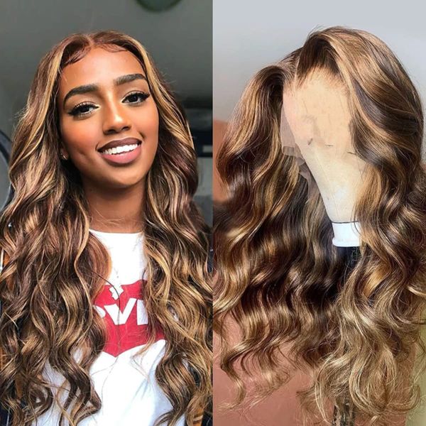 Yimisunny Lace Front Wigs Human Hair Wigs Pre Plucked Bleached Knots HD Lace Front Wigs Human Hair Highlight Blonde Lace Front Wigs Human Hair 20 Inch