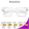 Blue Light Blocking Glasses Rectangle Chic Preppy Look Clear Frame Eyeglasses