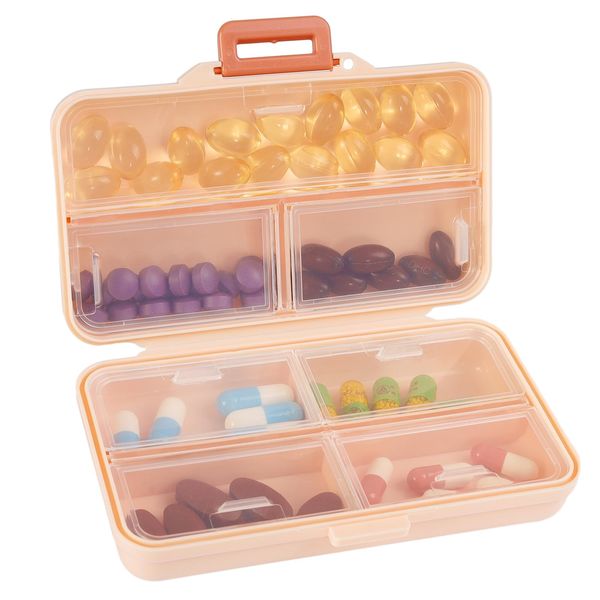 KASUMINT Pill Case, Medicine Case, Supplement Case, Pill Case, For 1 Week, Nursing Items, Small Dividing, No Forget To Drink It,Good Sealing, Moisture Proof, Palm Size, Compact, Easy to Carry, Safe,