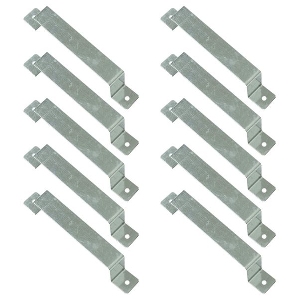 Woodside Pack of 10 Fence Panel Security Brackets – Fits 4” x 4” Posts – Strong, Galvanised Steel – For Concrete or Wood – Predrilled, Fixings Included