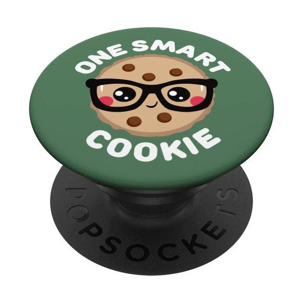 One Smart Cookie, Chocolate Chip Cookie, Nerd, Olive Green PopSockets with Interchangeable PopGrip