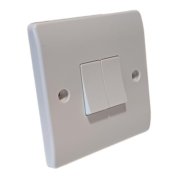 ÉABCON 2-Gang Curved Edge Light Switch, White, Stylish and Robust