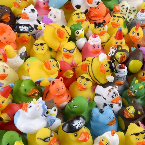 Assorted Rubber Ducks -10 Pack - Bath Tub Baby Showers Classroom Beach & Pool Activity - Size 2 inch - Kids & Toddlers