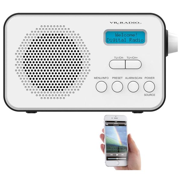 VR-Radio DAB Radio mobil: Mobiles Akku-Digitalradio mit DAB+ & FM, Wecker, Bluetooth 5, 8 Watt (Akkuradio, DAB+ Radio mit und Akku, Bluetooth, Lautsprecher iPad)