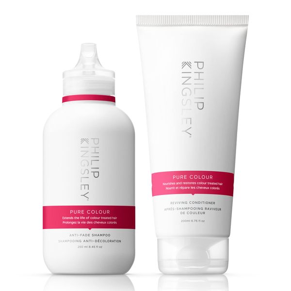 Philip Kingsley Anti-Fade Pure Colour Protect Shampoo and Conditioner Set Sulfate-Free for Coloured and Bleached Hair, Protects and Nourishes, 250ml and 200ml