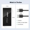 UGREEN USB Switch Selector 2 Computers Sharing 4 USB Devices USB 2.0 Peripheral Switcher Box Hub for Mouse Keyboard Scanner Printer PCs with One-Button Swapping and 2 Pack USB A to A Cable