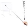 Telescopic Teachers Pointer,Teaching Pointer Stick for Classroom,Metal Hand Retractable Pointer Extended Length 19Inch, Handheld Presenter Whiteboard Pointer (White)