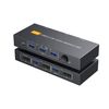 Displayport KVM Switch 1 Monitors 2 Computers 4K@144Hz USB3.0 KVM Switch for 2 Computers Share 1 Monitors and 4 USB Devices Support Extended/Copy Mode with Desktop Controller