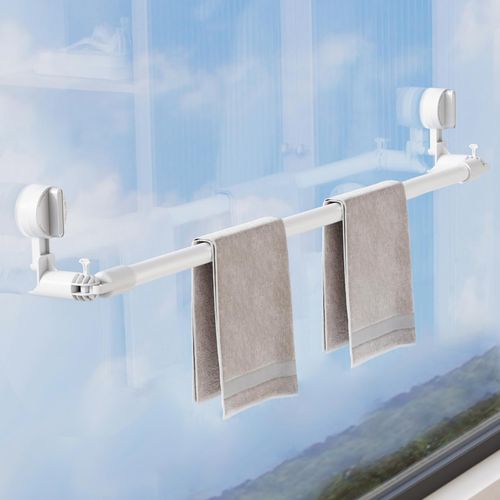 CHAHUANV Towel Bar for Bathroom Wall Mounted,Adjustable No Drill Towel Rack,Rustproof Towel Holder,Retractable Drying Rack for Clothes,Space-Saving Towel Hanger for Closet,Bedroom,Balcony,20-34in