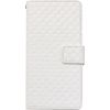 PLATA Checked Pattern Block Stand Case Pouch, whites