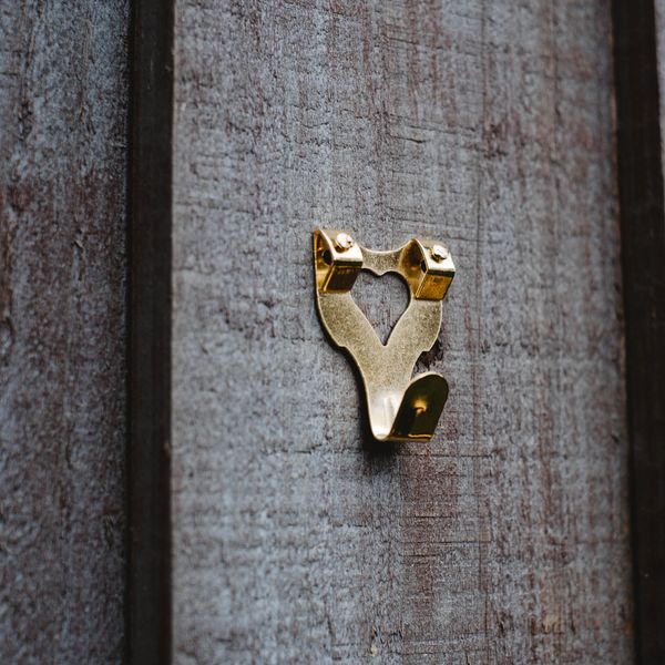 Hardware Solutions - Double Design - Picture Hanging Hooks - Brass Plated - Pack 100 - Pins Included