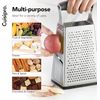 Cuisipro Stainless Steel Cheese Grater with Handle, 4 Sided 