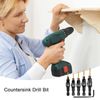 Countersink Drill Bit Set, 5pcs Counter Sinker Drill Bits, Hex Shank Reamer Chamfer Countersink Tools, 1/4 with Hex Key Wrench