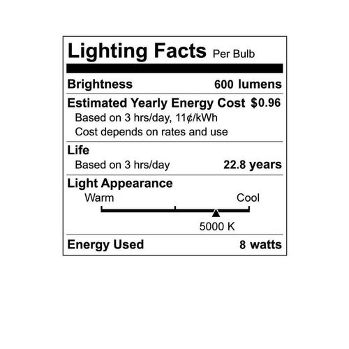 (3-Pack) EcoSmart R20 Daylight LED, Dimmable, 600-Lumen, 5000K, 8-Watt (50-Watt Equivalent) Light Bulb, E26 Medium Base