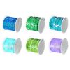 sourcing map 6 Colors 30Yds Flat Sequins Strip, 6mm Spangle String Spool Roll Sewing String Ribbon for Fringe Sewing DIY Projects