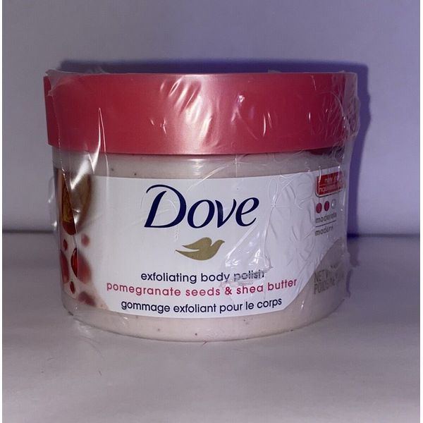 Dove Exfoliating Body Polish Scrub Pomegranate Seeds & Shea Butter, 10.5 oz NEW