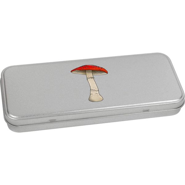Azeeda 'Toadstool' Metal Hinged Stationery Tin/Storage Box (TT00169953)