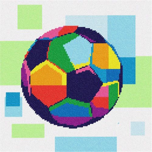 Pepita Needlepoint Canvas: Soccer Ball in Color, 7" x 7"