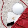 Napure Mirror, Double Sided Compact Mirror, 7x Magnifier, Makeup Mirror, Hand Mirror, Real Skin Color, Silver, Made in Japan