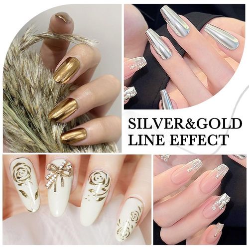 NAILKISS 8ml Sliver Metallic Painting Gel (Sliver + Gold)