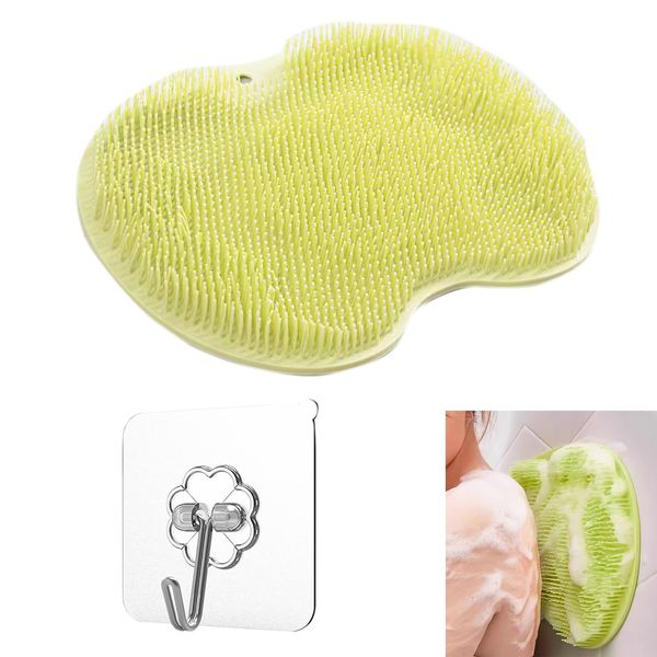 EULAPGOE Shower Foot Scrubber, Foot Scrubber for Shower, Shower Foot Massager Scrubber, Back Cleaner Massage Mat with Non-Slip Suction Cups Comes with Hooks