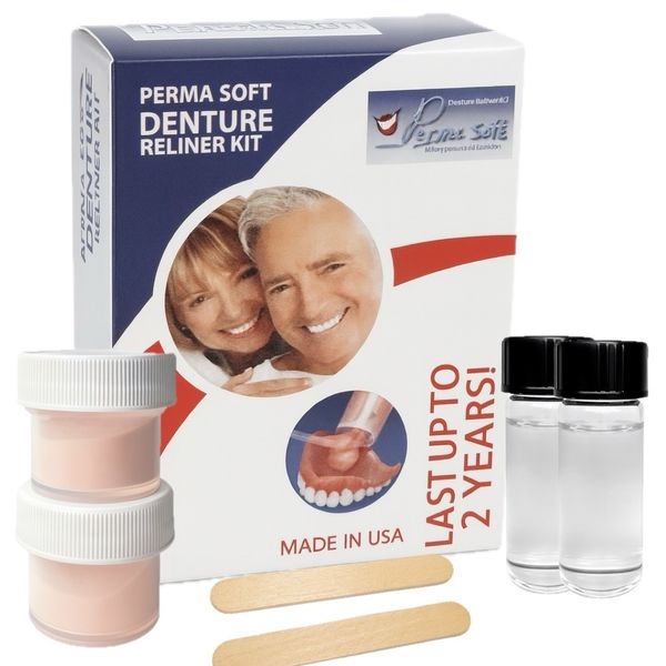 PERMA SOFT Denture Reline Kit | DENTURE RELINER KIT FOR UPPER AND LOWER DENTURE