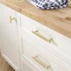 Furniware Cabinet Knobs - Pack of 10, Brass, Modern, Solid, Door & Cupboard Knobs, Single Hole Handles