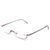 Yellowrock Tri-Color Set, Retro Semi-Round Glasses, Metal Reading Glasses, Stylish Reading Glasses, Portable, Senior Glasses, Case & Cloth, Degrees "+1.0 to +4.0", red (single)