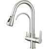 Kitchen Sink Faucet with Pull down Sprayer 2 Handle 3 in 1 Water Filter Purifier